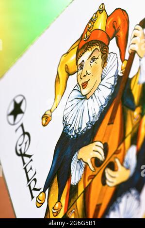 playing card joker Stock Photo