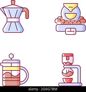 https://l450v.alamy.com/450v/2g6g7bm/coffee-making-appliance-rgb-color-icons-set-2g6g7bm.jpg