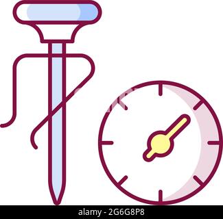 Milk thermometer RGB color icon Stock Vector