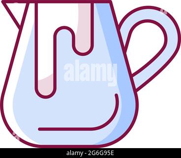 Milk jug RGB color icon Stock Vector