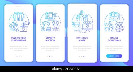 Collecting money event ideas onboarding mobile app page screen Stock Vector