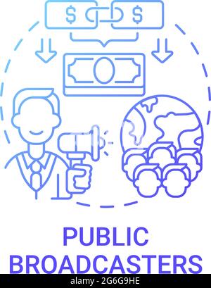 Public broadcasters fundraiser concept icon Stock Vector