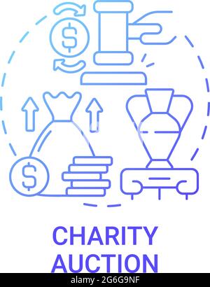 Charity auction concept icon Stock Vector