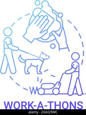 Work-a-thons fundraiser concept icon Stock Vector