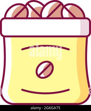 Coffee sacks RGB color icon Stock Vector