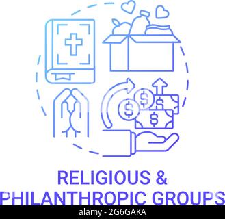 Religious and philanthropic groups concept icon Stock Vector