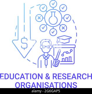 Education and research organizations concept icon Stock Vector