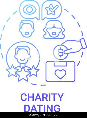 Charity dating concept icon Stock Vector