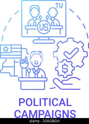 Political campaigns fundraiser concept icon Stock Vector