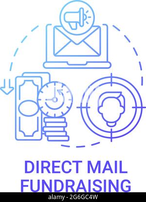 Direct mail fundraising concept icon Stock Vector