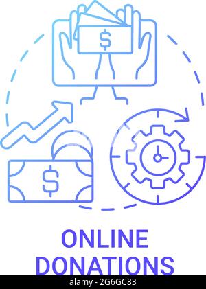 Online donations concept icon Stock Vector