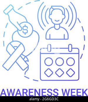 Awareness week fundraiser concept icon Stock Vector