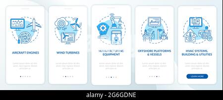 Digital twin application onboarding mobile app page screen Stock Vector