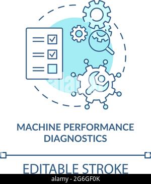 Machine performance diagnostics concept icon Stock Vector