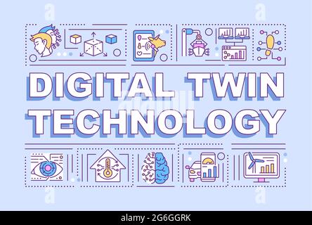 Digital twin technology word concepts banner Stock Vector