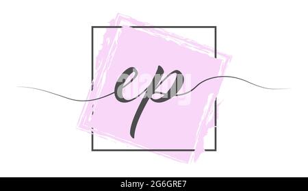EP Letter Design with Brush Stroke and Modern 3D Look Vector ...