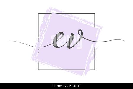 EV Letter Design with Brush Stroke and Modern 3D Look Vector ...