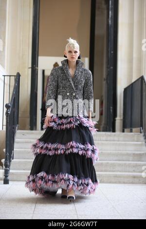 Paris, France. 6th July 2021. Anna Mouglalis and Sofia Coppola during the  Chanel Haute Couture fashion show as part of the Paris Fashion Week  Fall/Winter 2021-2022 on July 6, 2020 in Paris