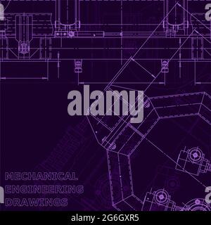 Purple cyberspace. Corporate Identity. Computer aided design systems. Blueprint, scheme, plan sketch Technical Industry Stock Vector