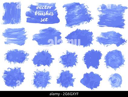 Set of drawing. Collection of pink bicolor paint, ink brush strokes, brushes, lines, grungy Stock Vector