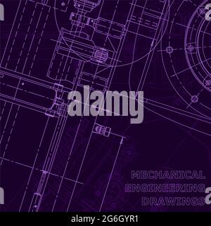 Purple cyberspace. Corporate Identity. Blueprint, scheme, plan sketch Technical illustrations backgrounds Industry Stock Vector