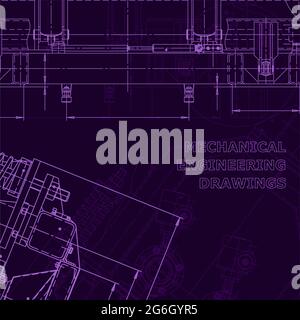 Corporate Identity. Blueprint, scheme, plan, sketch. Technical illustrations background Machine industry Corporate Identity Stock Vector