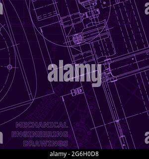 Blueprint, Sketch. Vector illustration Corporate Identity Purple cyberspace Stock Vector