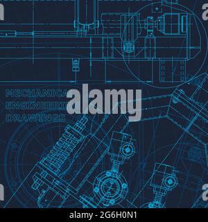 Blueprint. Technical cyberspace, scheme, plan, sketch Technical illustrations background Corporate Identity Stock Vector
