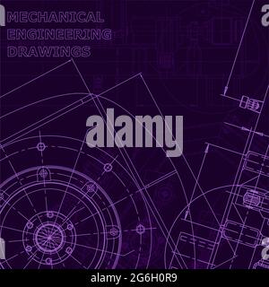 Corporate Identity. Blueprint. Vector engineering illustration. Cover flyer Purple cyberspace Stock Vector