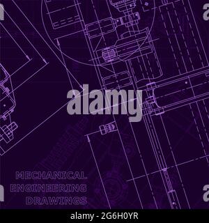 Corporate Identity. Blueprint. Vector engineering illustration. Purple cyberspace, backgrounds Scheme plan outline Stock Vector