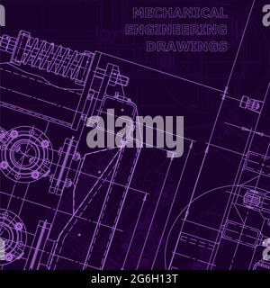 Corporate Identity. Blueprint. Vector engineering illustration. Technical illustrations, Purple cyberspace Scheme plan Stock Vector