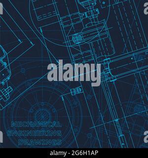 Technical cyberspace, Corporate Identity. Blueprint. Vector engineering illustration Technical illustrations Stock Vector