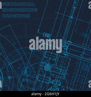 Technical cyberspace. Blueprint. Vector engineering illustration. Mechanical engineering Corporate Identity Stock Vector