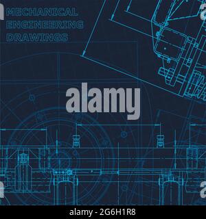 Technical cyberspace. Corporate Identity. Blueprint, scheme plan sketch Machine industry Stock Vector