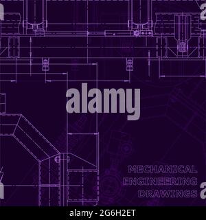 Computer aided design systems. Blueprint, scheme, plan. Industry Corporate Identity Purple cyberspace Stock Vector