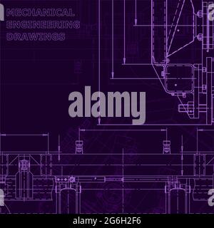 Corporate Identity. Blueprint, scheme, plan, sketch Technical illustrations backgrounds Purple cyberspace Stock Vector