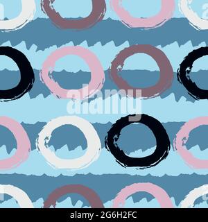 Abstract creative seamless pattern with blots, dots, brush strokes and artistic background. Modern abstract design for paper, covers, fabrics. Texture Stock Vector