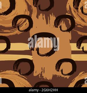 Abstract creative seamless pattern with blots, dots, brush strokes and artistic background. Modern abstract design for paper, covers, fabrics, decorat Stock Vector