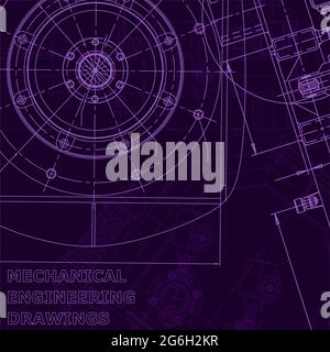Purple cyberspace. Corporate Identity. Blueprint, scheme, plan sketch Mechanical engineering Industry Stock Vector
