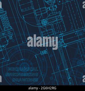 Blueprint. Technical cyberspace. Instrument-making drawings. Mechanical Corporate Identity Stock Vector