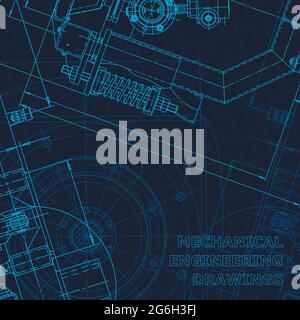 Blueprint. Technical cyberspace, Mechanical instrument making. Technical background Corporate Identity Stock Vector