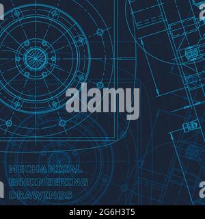 Blueprint. Technical cyberspace. Cover, flyer, banner background Instrument Mechanical Corporate Identity Stock Vector