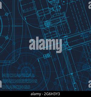 Blueprint. Technical cyberspace. Cover, flyer banner background Mechanical Corporate Identity Stock Vector