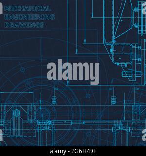 Technical cyberspace. Corporate Identity. Blueprint, scheme, plan, sketch Technical illustrations backgrounds Machine-building industry Stock Vector