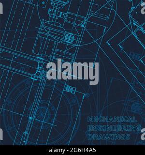 Technical cyberspace. Blueprint. Vector engineering illustration. Mechanical engineering drawing. Corporate Identity Stock Vector