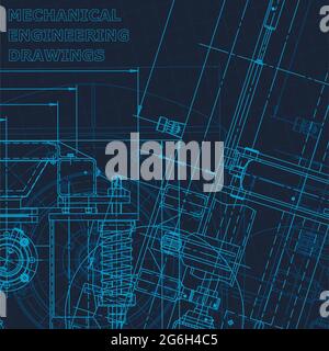 Technical cyberspace. Computer aided design systems. Blueprint, scheme, plan sketch Corporate Identity Stock Vector
