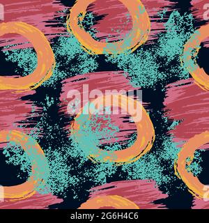 Seamless pattern collage with bright, colorful elements for the design of textiles, covers, print. Abstract artistic seamless pattern with fashionable Stock Vector