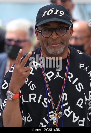 Cannes, France. 06th July, 2021. Jury President Spike Lee arrives at a photocall for the jury during the 74th annual Cannes International Film Festival in Cannes, France on Tuesday, July 6, 2021. Photo by David Silpa/UPI Credit: UPI/Alamy Live News Stock Photo