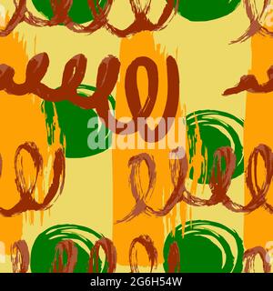 Collage of different textures. Abstract artistic seamless pattern with trendy hand drawn textures, spots. Modern bright design Stock Vector