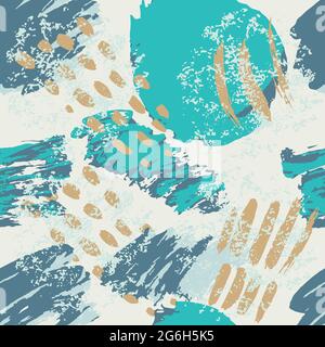 Seamless pattern collage with bright, colorful elements for the design of textiles, covers, print. Abstract artistic seamless pattern. Gypsy, brazilia Stock Vector